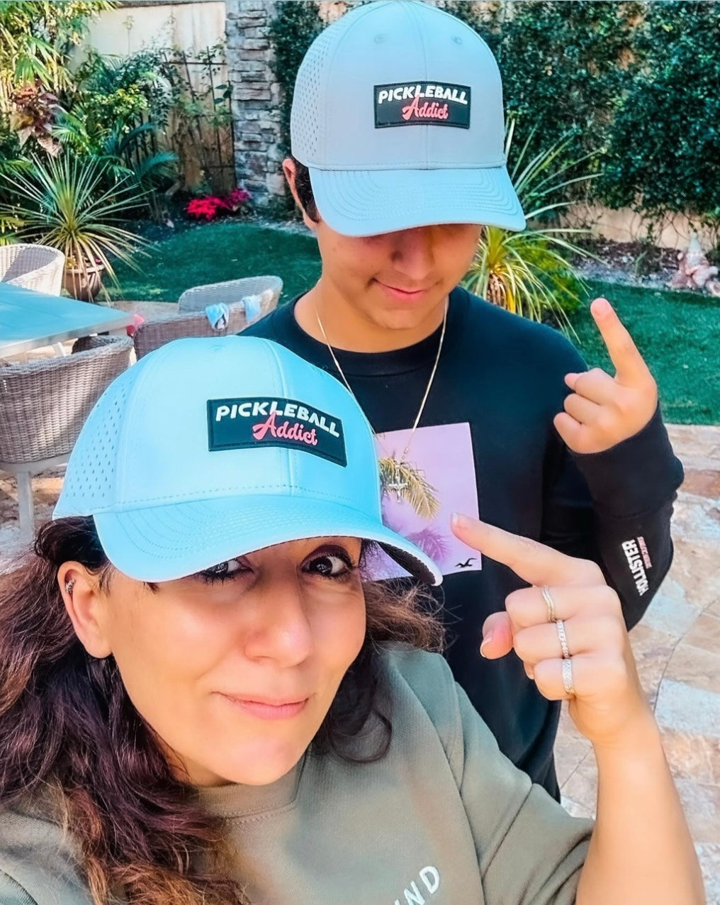 pickleball addict hat mom and son